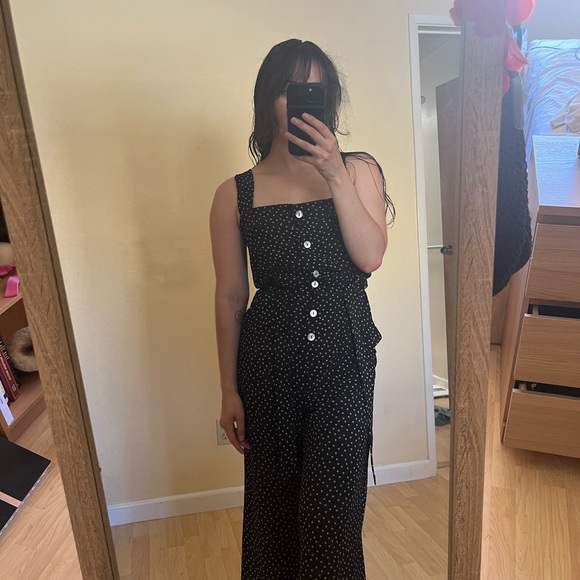 Pants - Ayla Navy Polka Dot Romper